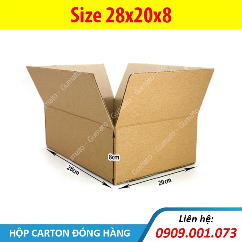 Hộp giấy, thùng carton size 28x20x8 cm, thùng carton gói hàng Everest