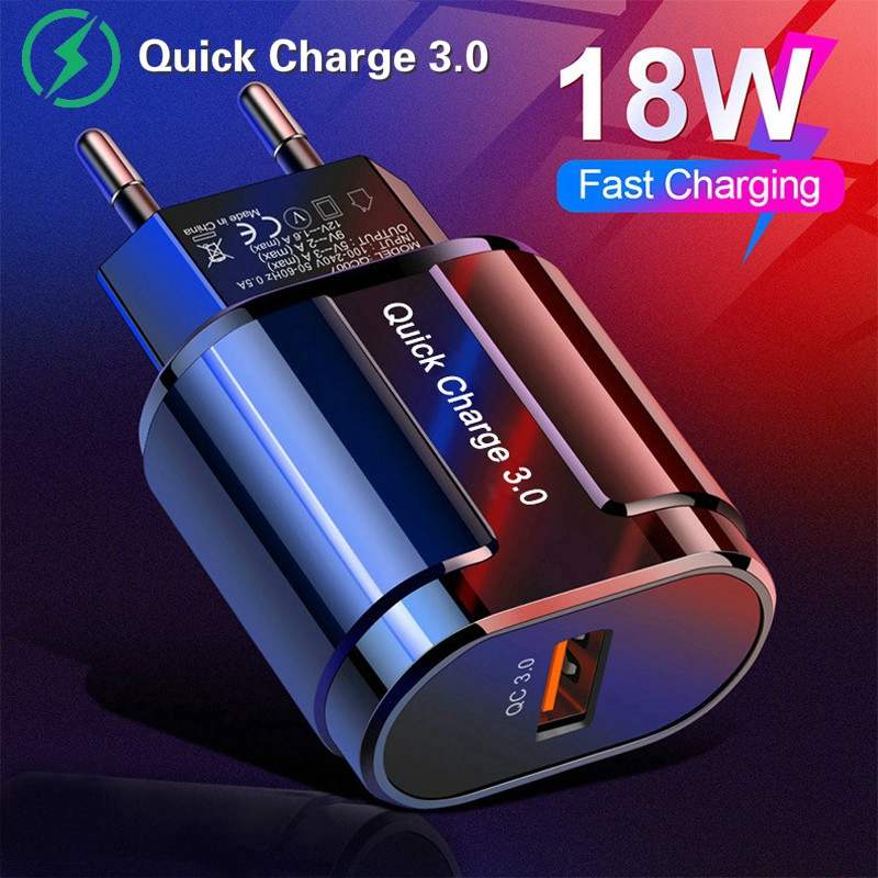 Củ Sạc Nhanh Quick Charge QC 3.0 (1 Đầu USB) Dùng Cho Thiết Bị Iphone/ Samsung/ Android - Hàng chính hãng / Hàng nhập khẩu