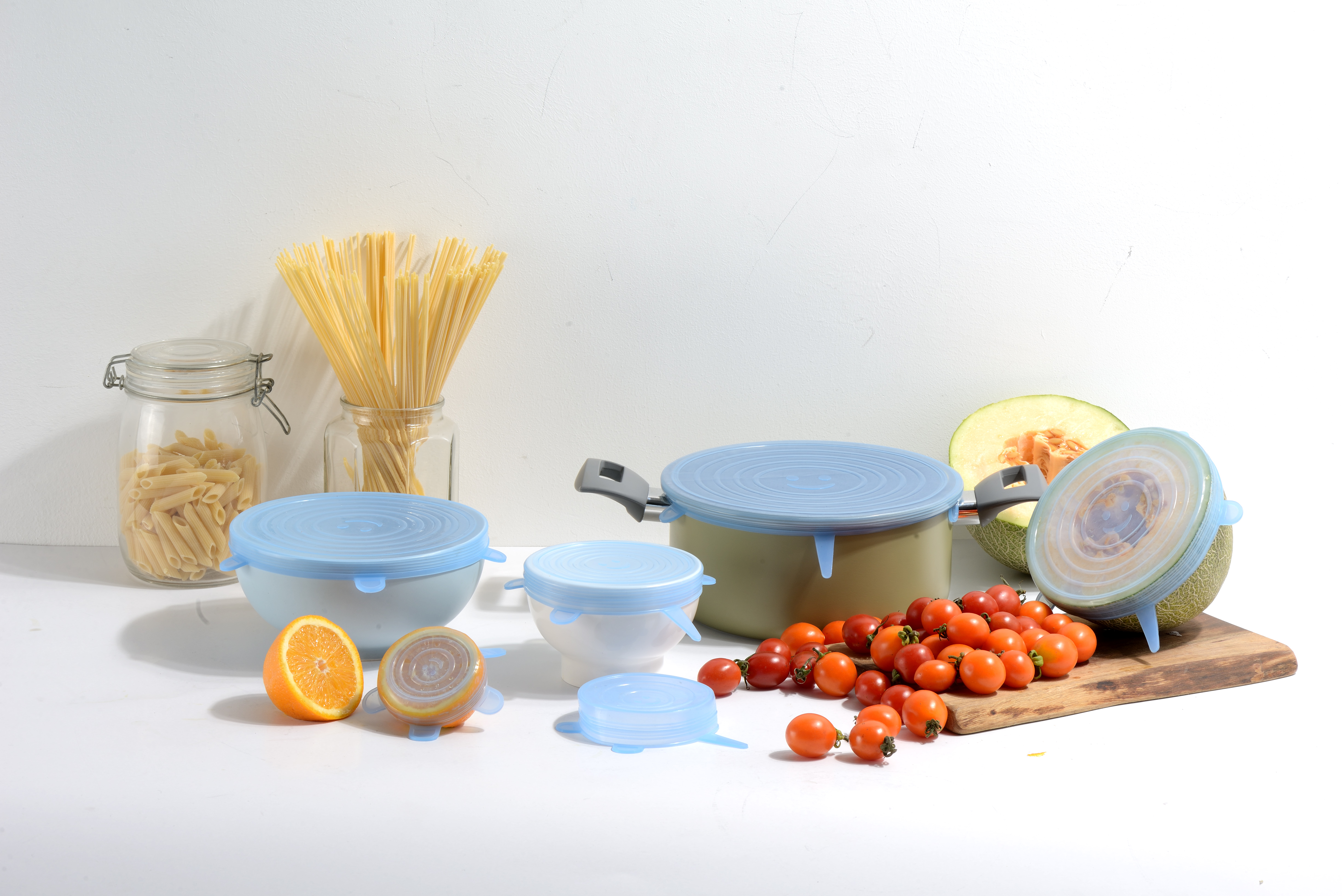 Bộ Nắp Silicon Super Chef Thay Thế Màng Bọc Thực Phẩm Siêu Tiện Lợi