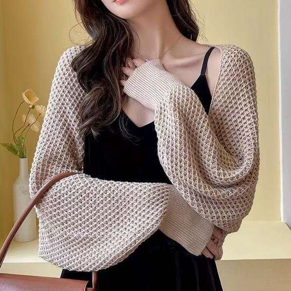 Áo KHOÁC NGOÀI LEN LƯỚI Cardigan Quảng Châu tay dài mỏng dáng lửng màu sắc xinh xắn dễ phối đồ