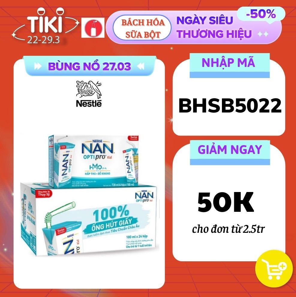 Thùng 24 Hộp Nestlé NAN OPTIPRO Kid Hộp Pha Sẵn ( 24x180ml)