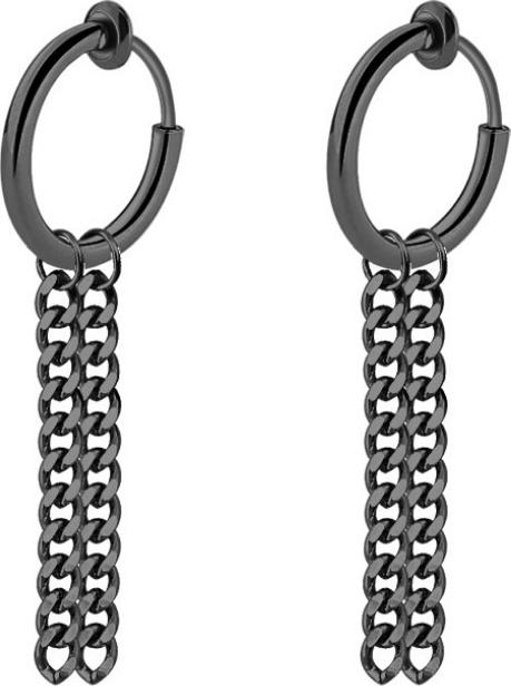 Bông Tai Nam Loại Kẹp Ko Cần Bấm Lỗ Tai Titan Không Đen TT 2351