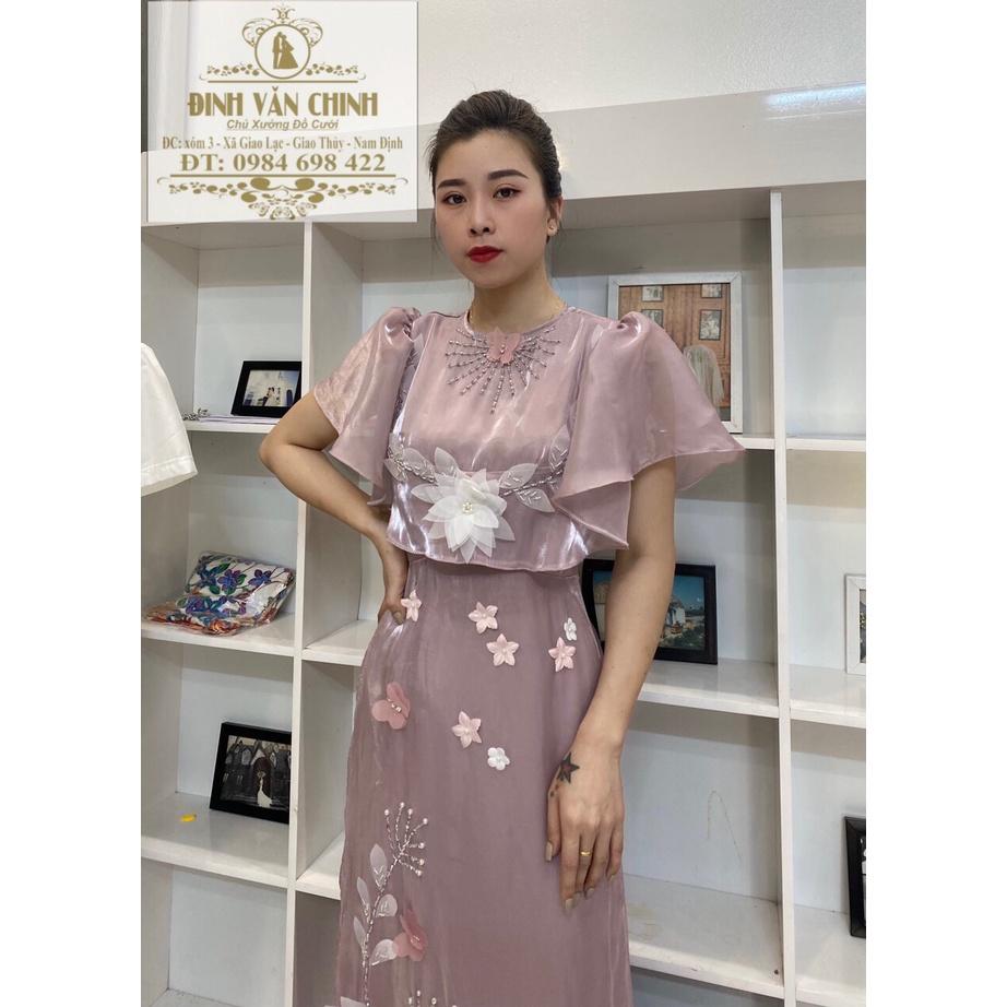 Áo dài tơ Voan Mỹ 4 tà cao cấp_MT001