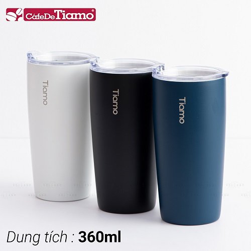 Ly cà phê trà inox phủ sứ chân không Tiamo 360ml