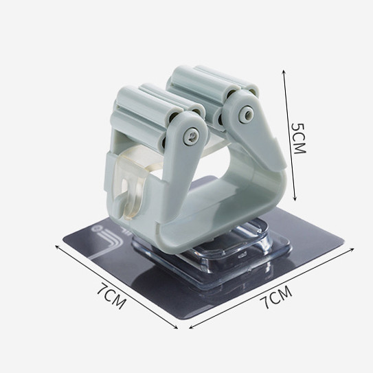 Bộ 2 móc treo chổi, cây lau nhà dụng cụ tẩy rửa nhà tắm dán tường chống khuẩn tiết kiệm không gian chịu lực tối đa 5Kg