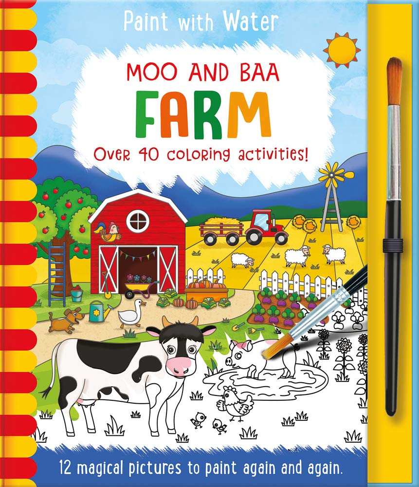 Sách tô màu nước thần kỳ cho bé chủ đề Nông trại (Magic water colouring - Moo and Baa Farm)
