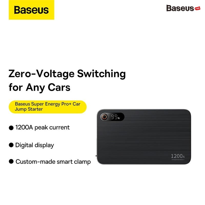 Bộ Kích Bình Cho Ô TÔ Baseus Super Energy Pro+ Car Jump Starter 1200A 12000mAh 12V For 2.5L-8.0L Auto Car - Hàng chính hãng