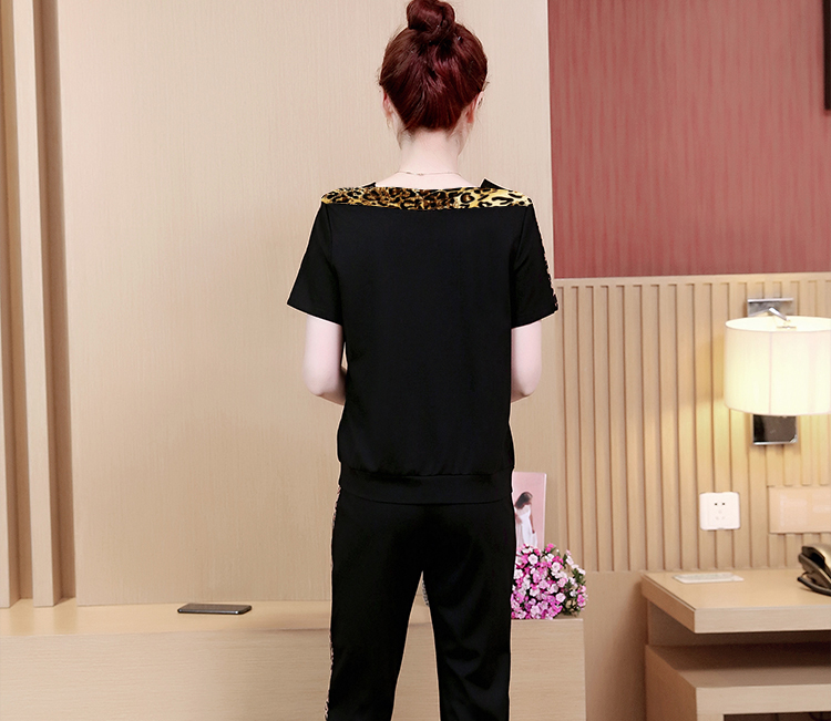 Sét bộ thun phối họa tiết da beo