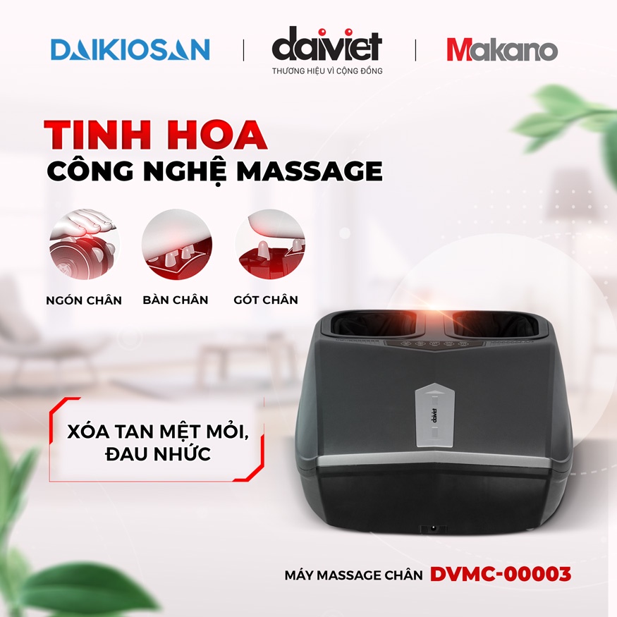 Máy Massage Chân, Bấm Huyệt Bàn Chân Tăng Lưu Thông Khí Huyết, Con Lăn 360 Độ Cao Cấp DAIVIET DVMC-00003 [HỎA TỐC 2H]