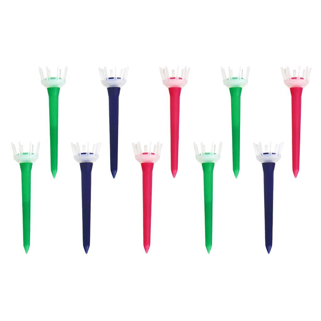 10pcs Golf Tee Crown Claw Tees 2 3/4'' Ball Holder Club Accessories 60mm