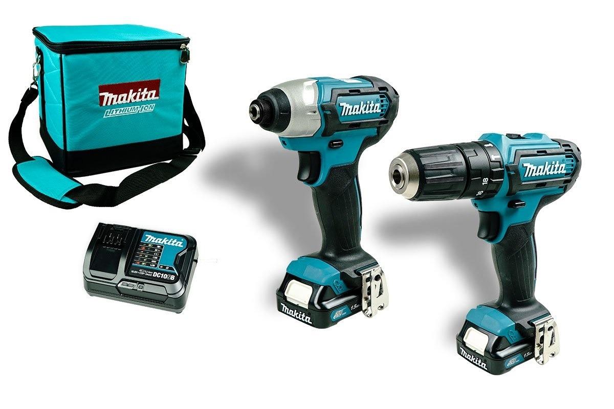 BỘ SẢN PHẨM MÁY KHOAN BÚA, MÁY VẶN VÍT PIN 12V MAKITA CLX228S - HÀNG CHÍNH HÃNG