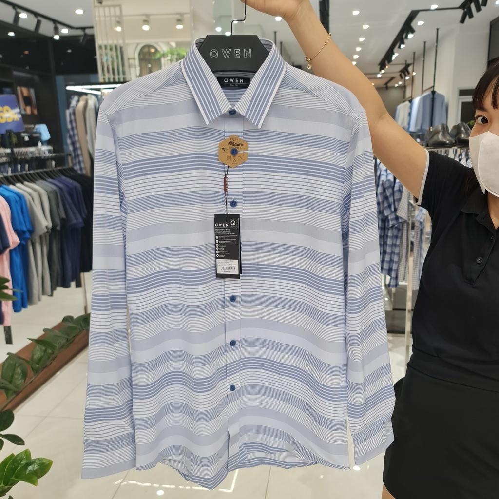 OWEN - Áo sơ mi nam dài tay dáng SLIMFIT sợi Cafe - Mã AS23326D