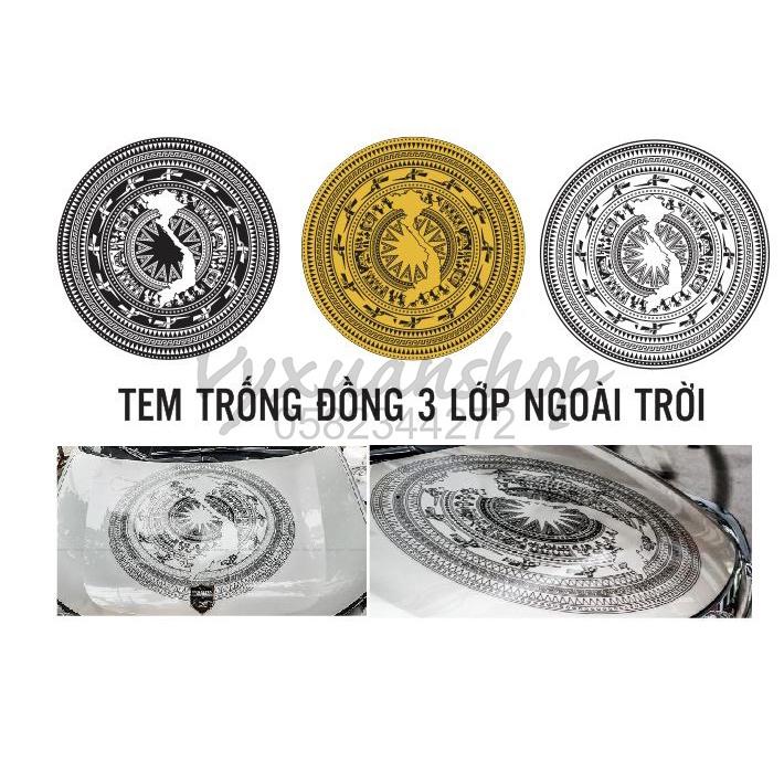 Decal dán xe Tem trống đồng,dán nắp capo, capin xe tải, xe 4 chỗ, 7 chỗ sắc nét
