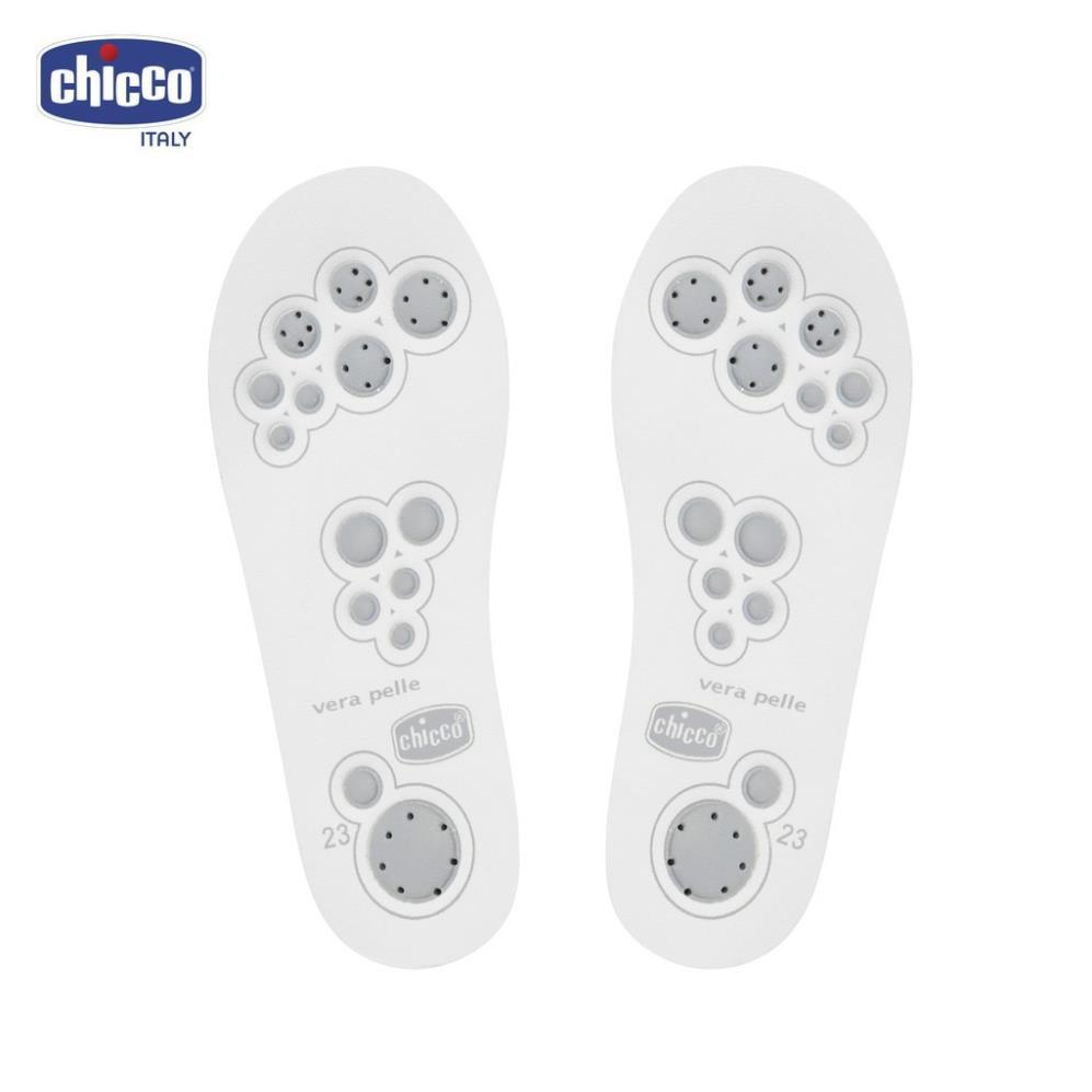 Sandal mát-xa chân bé đính nơ Chicco - Bạc Silver