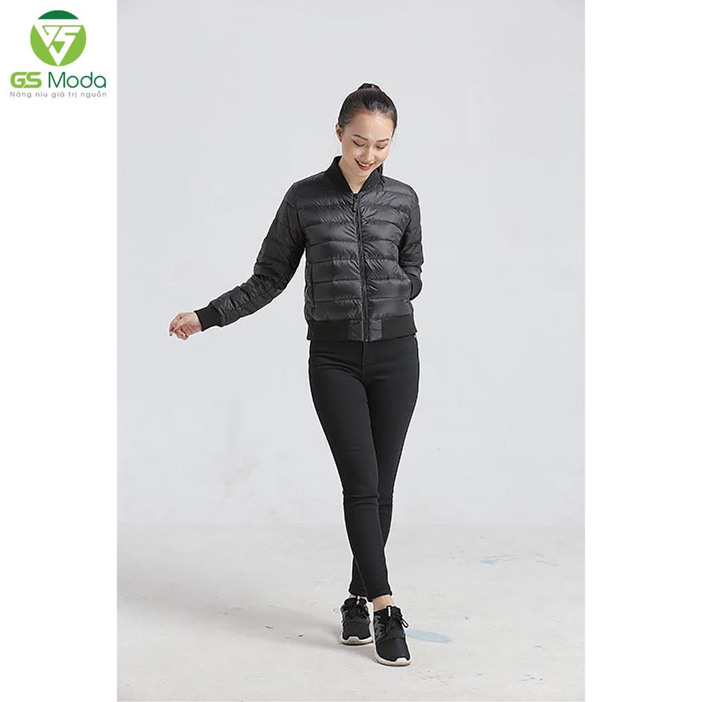 Áo khoác lông vũ bomber nữ GS Moda, thân chần ngang, siêu nhẹ, siêu ấm 2122006L