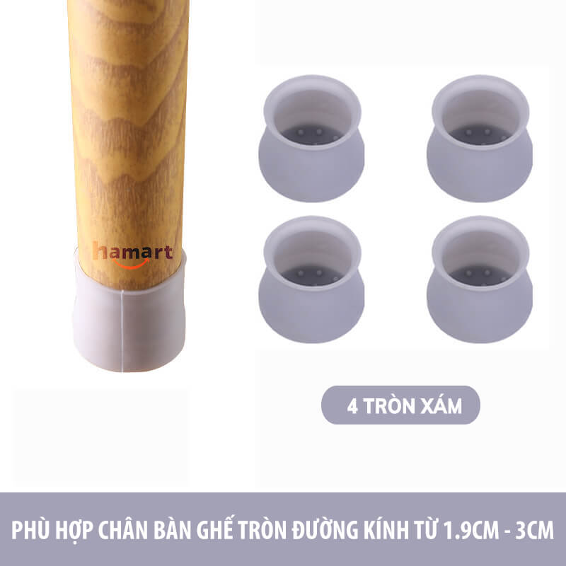 COMBO 4 Miếng Lót Chân Bàn Ghế Silicone Bọc Chân Bàn Ghế Vuông & Tròn Tiện Lợi