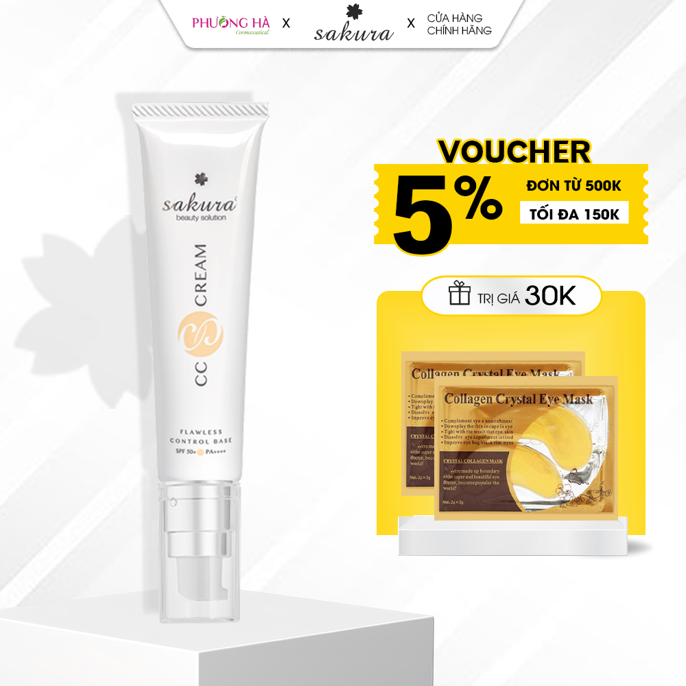 Kem trang điểm đa năng Sakura CC Cream Flawless Control Base SPF50+ PA++++ 40ml