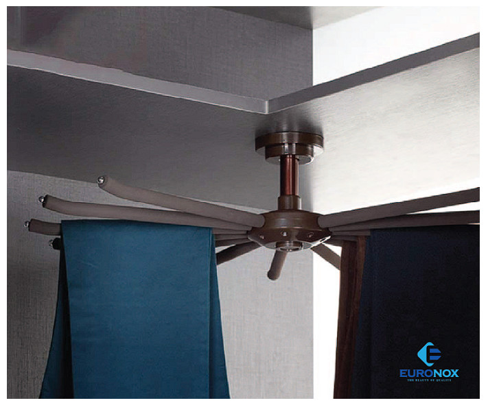 Giá treo đồ xoay bắt đỉnh màu cà phê Coffee-coloured, ceiling-mounted rotating Hanging Rack