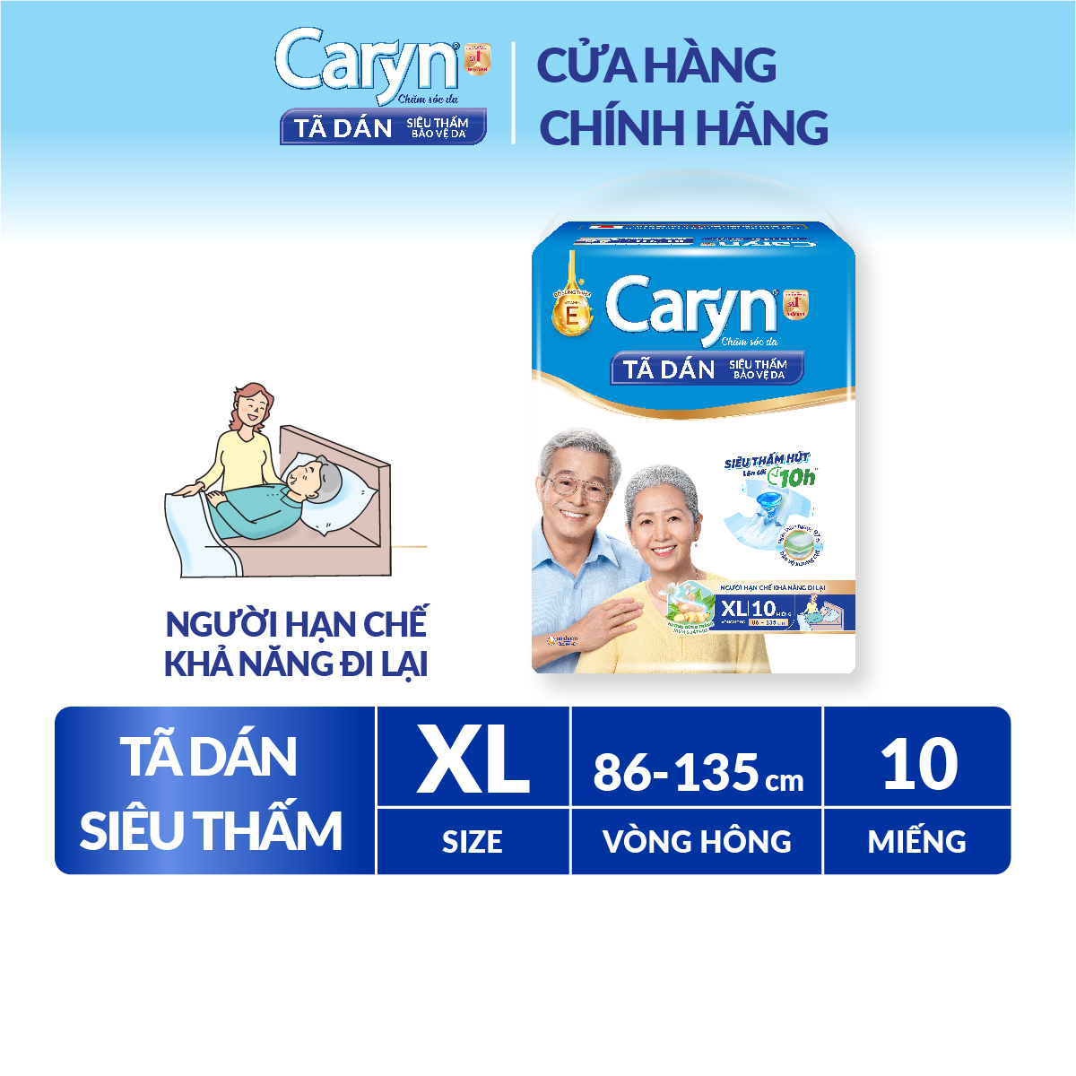 Tã Dán Người Lớn Caryn Xl10 10 Miếng