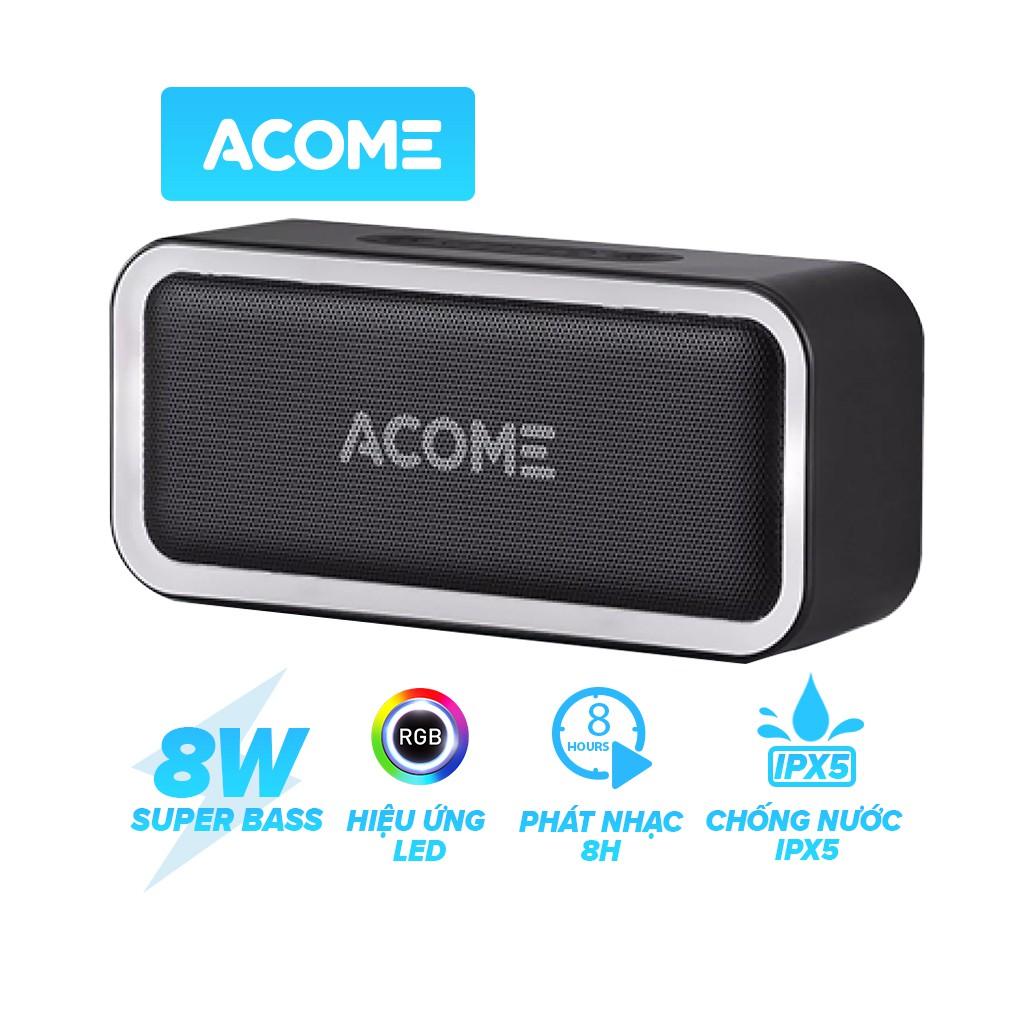 Loa Bluetooth ACOME Công Suất 5W, Hiệu Ứng LED RGD, Chuẩn Chống Nước IPX5 - Hàng Chính Hãng