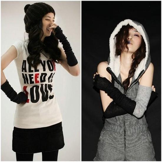 1 đôi găng tay len đan giữ ấm đông xuân thời trang nam nữ