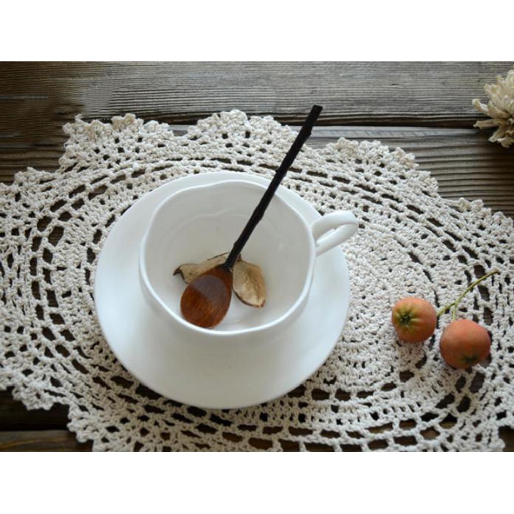 Vintage Móc Hình Bầu Dục Ren Doily Doilies Cotton Placemat Cốc Coaster Cốc Bữa Tối Bàn Bếp Nơi Thảm Tiệc Cưới Gi