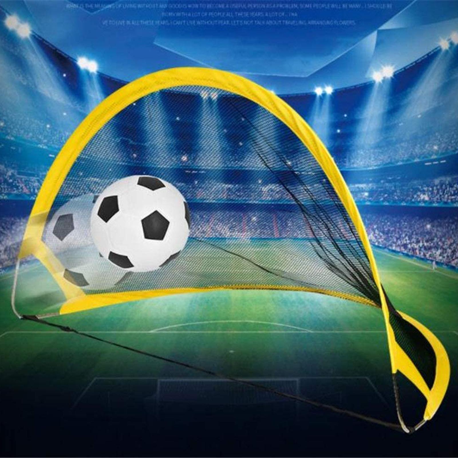 Soccer Goal - Folding Portable Net with Ball, Carry Case and Ground Stakes - Practice kids children play Adults