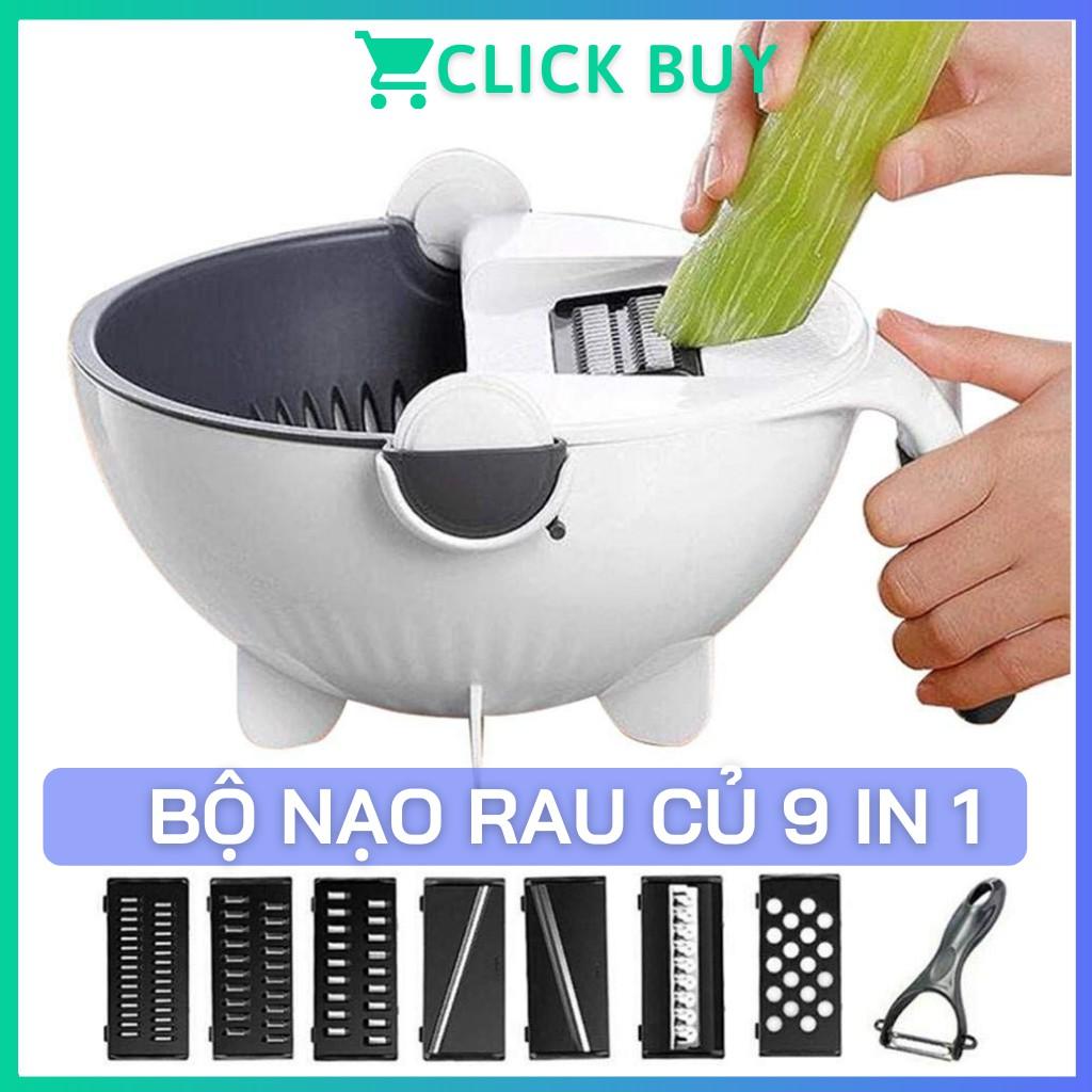 Dụng Cụ Nạo Rau Củ Quả Kèm Rổ Đa Năng 9 In 1