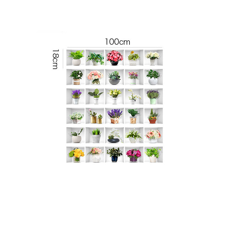 Tranh 3D Dán Cầu Thang Hình Chậu Hoa DLT009 AZONE