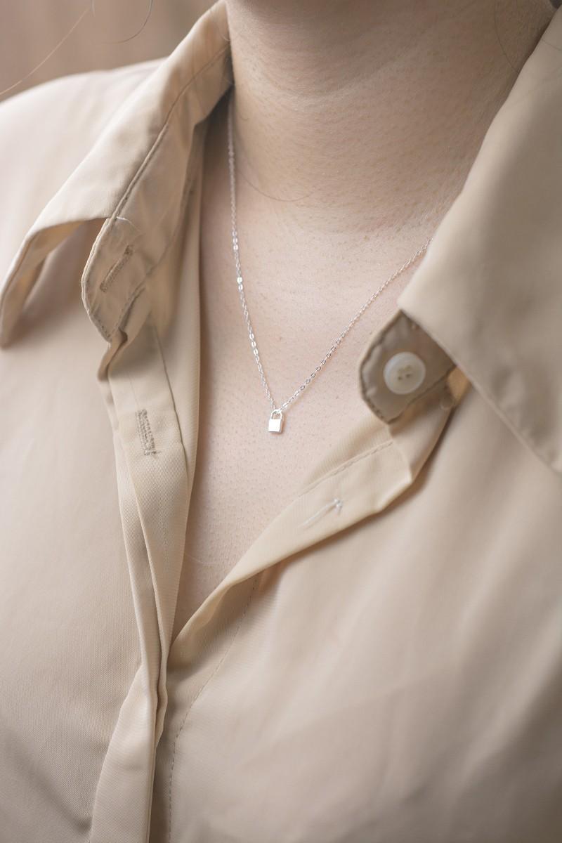 Vòng cổ Bling It ổ khóa bạc BIVC256