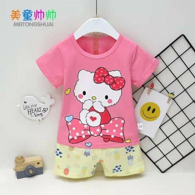 bộ cotton xuất hàn bé gái