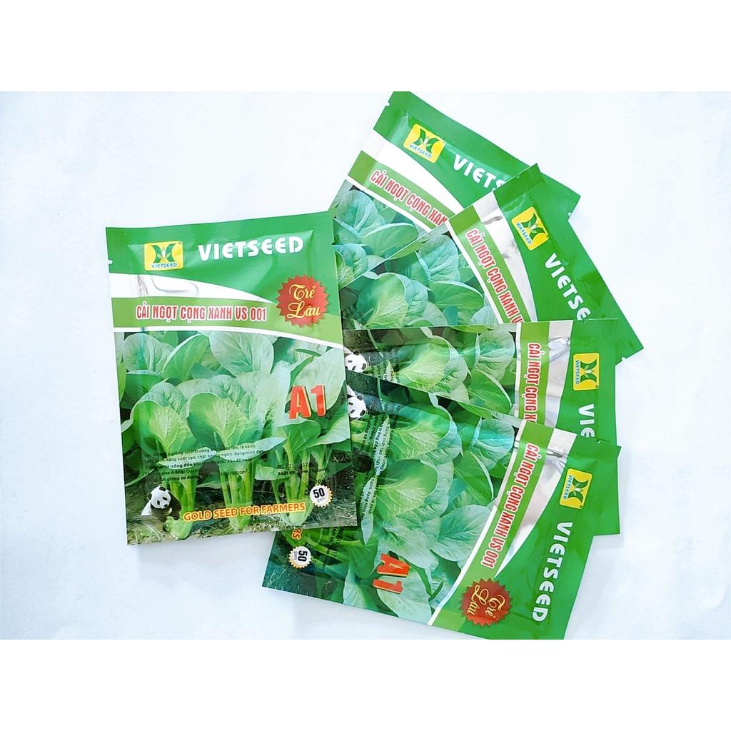 Hạt giống cải ngọt cọng xanh VS 001 chịu nhiệt tốt, năng suất cao, dễ trồng gói 50g
