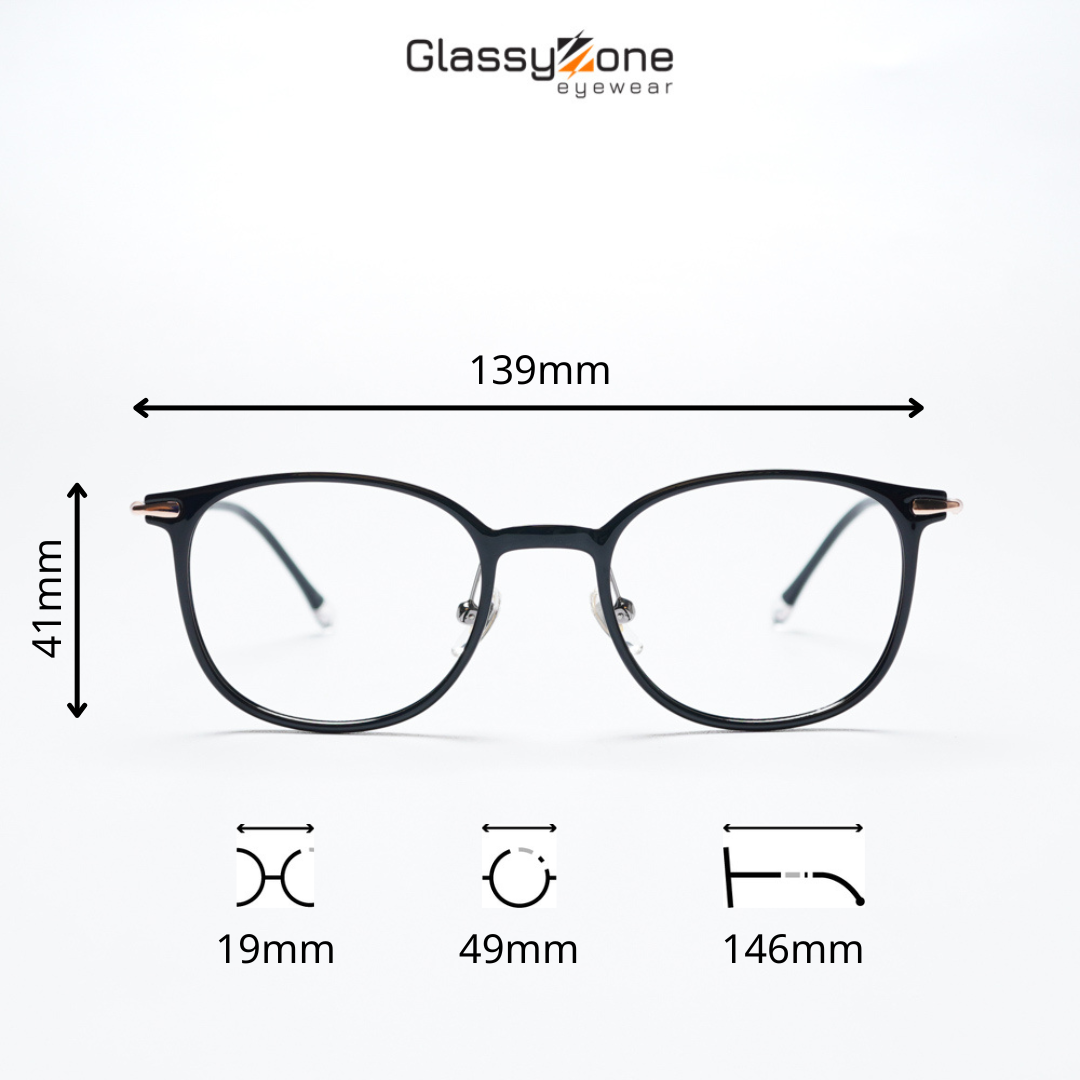 Gọng kính cận, Mắt kính giả cận nhựa dẻo Form Tròn Unisex Nam Nữ Destiny - GlassyZone