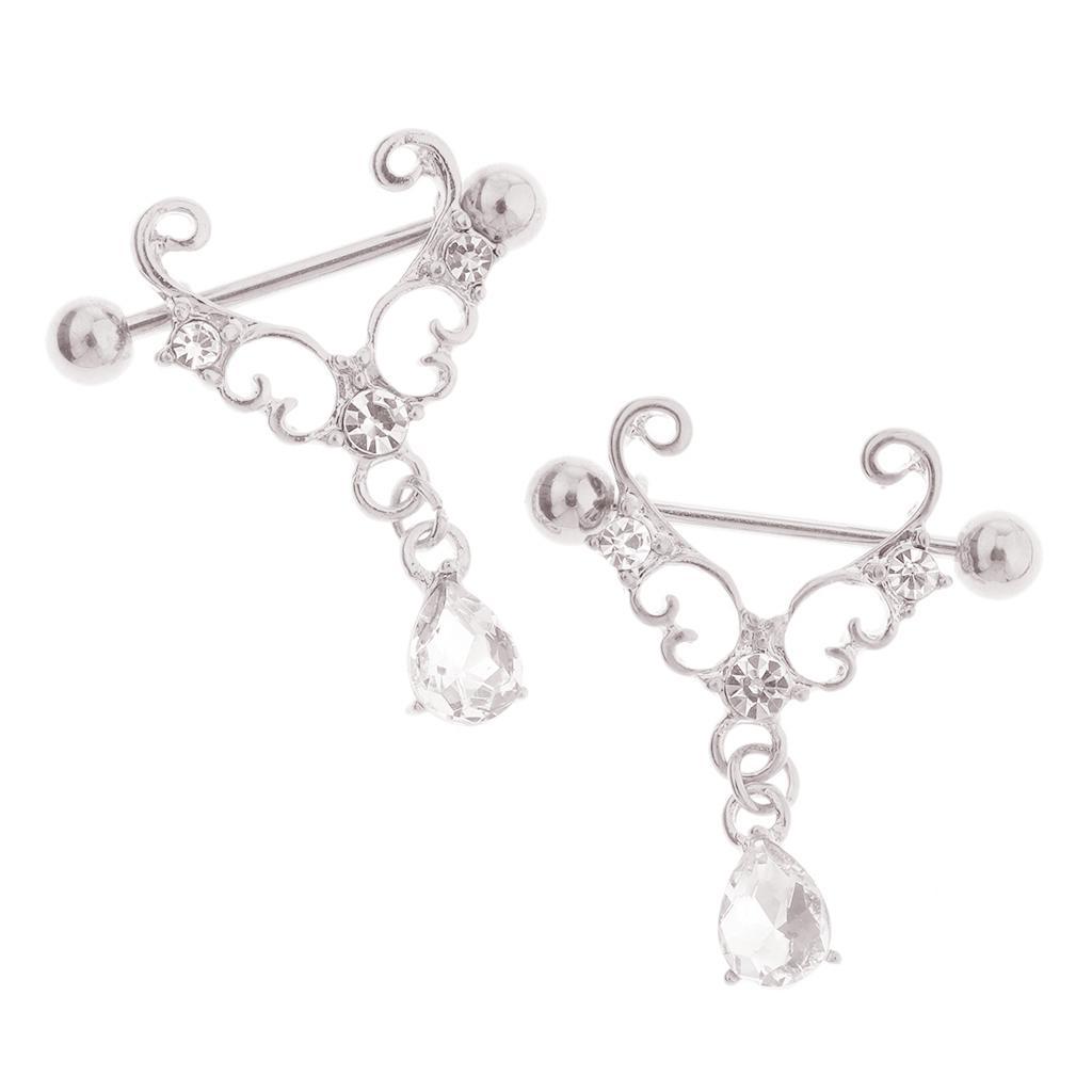 2pcs Nipple Tongue Ring Barbell Stainless Steel Piercing Jewelry