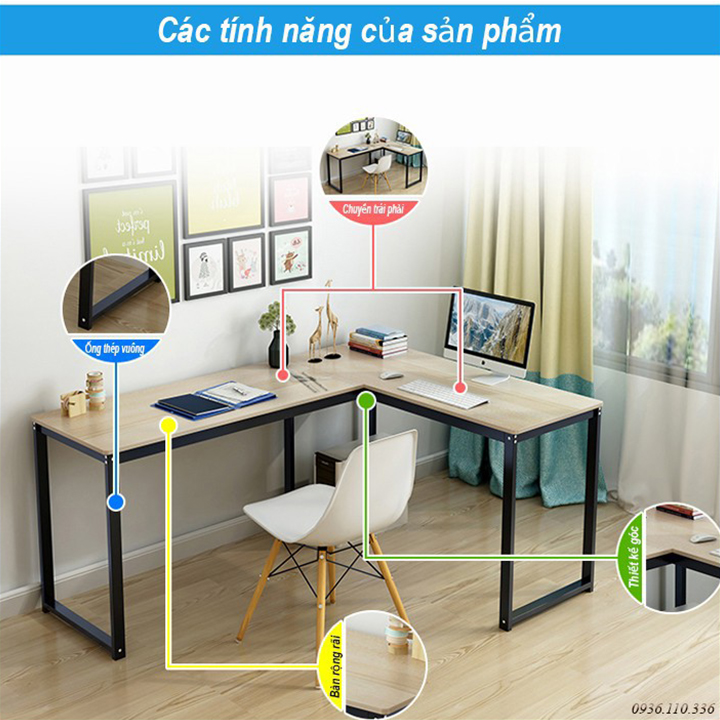 Bàn Làm Việc Chữ L Chân Thẳng A34