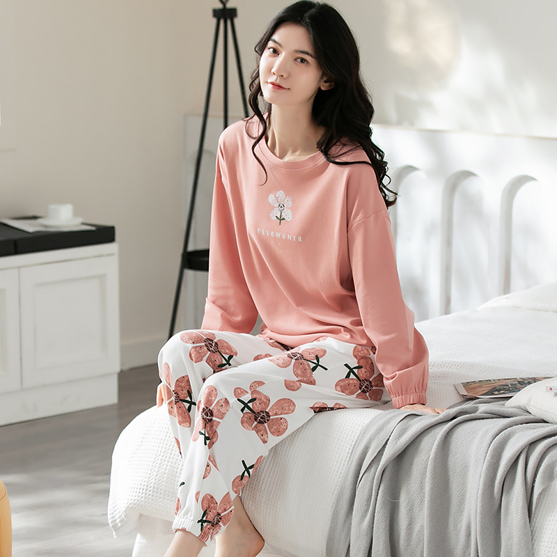 Đồ mặc nhà nữ thu đông cotton mịn đẹp 5117