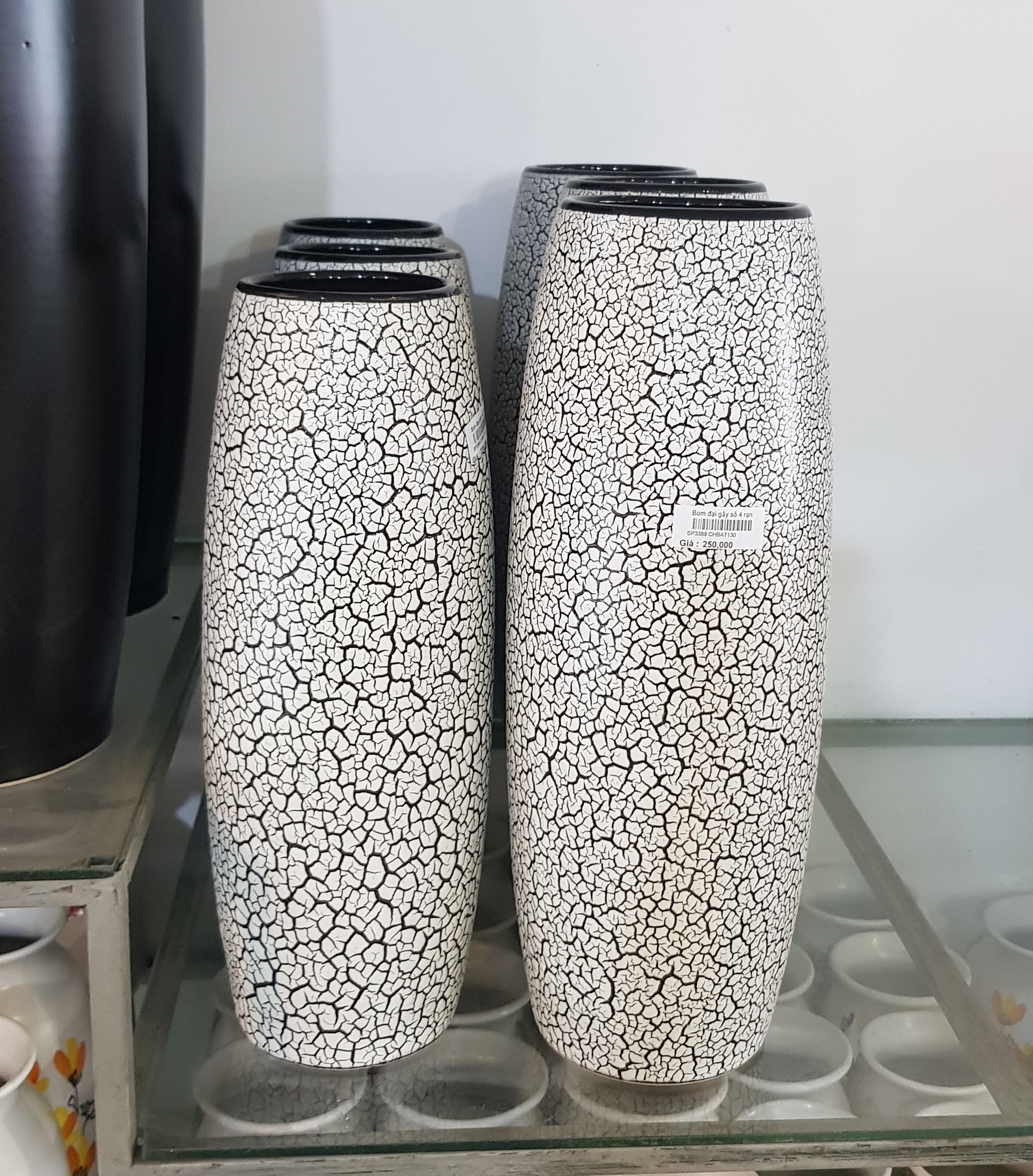 Lọ cắm hoa men rạn nứt decor - bình cắm hoa đơn giản mà đẹp gốm sứ bát tràng