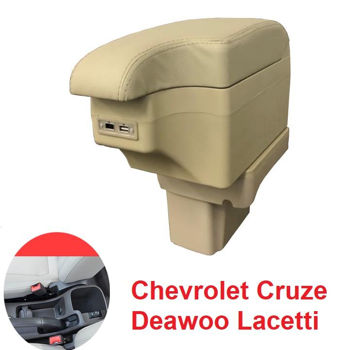 Hộp tỳ tay ô tô cao cấp Chevrolet Cruze tích hợp 6 cổng USB, chất liệu nhựa ABS và da PU cao cấp