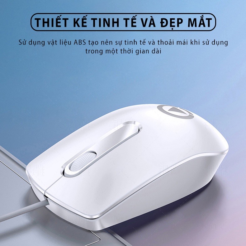 Chuột máy tính có dây TEKKIN G9 giá rẻ gaming văn phòng 1200DPI công thái học làm việc và chơi game cho pc laptop - hàng chính hãng