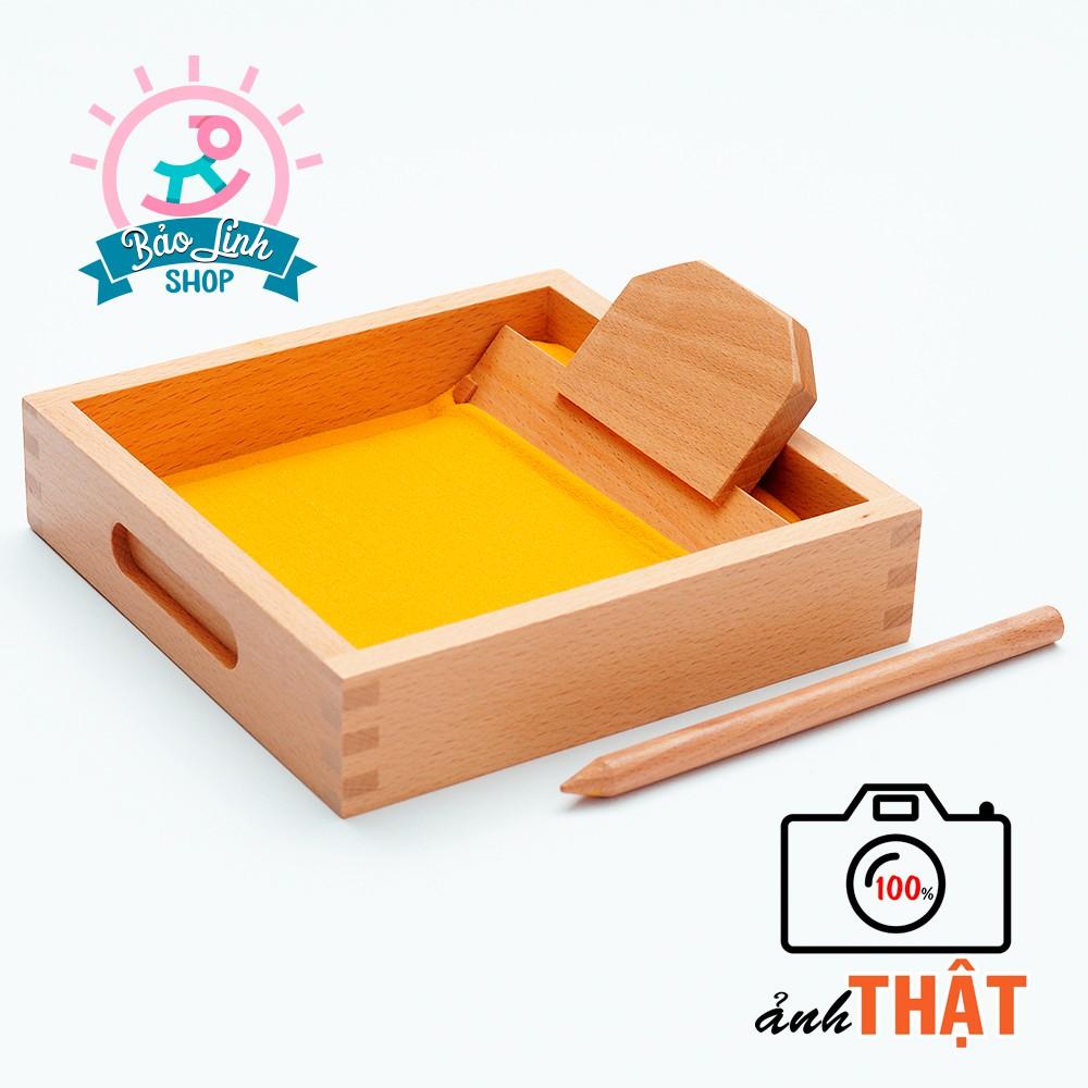 Khay cát tập viết Chữ - Số, Giáo cụ Montessori Gia đình cho bé từ 3-5 tuổi làm quen với số đếm, chữ viết