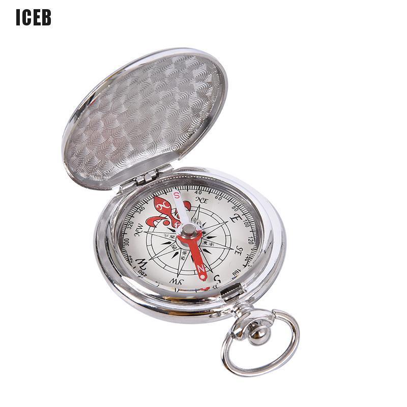 iceb Pocket Watch Flip Compass Portable Hiking Navigation Compass Compass Keychain