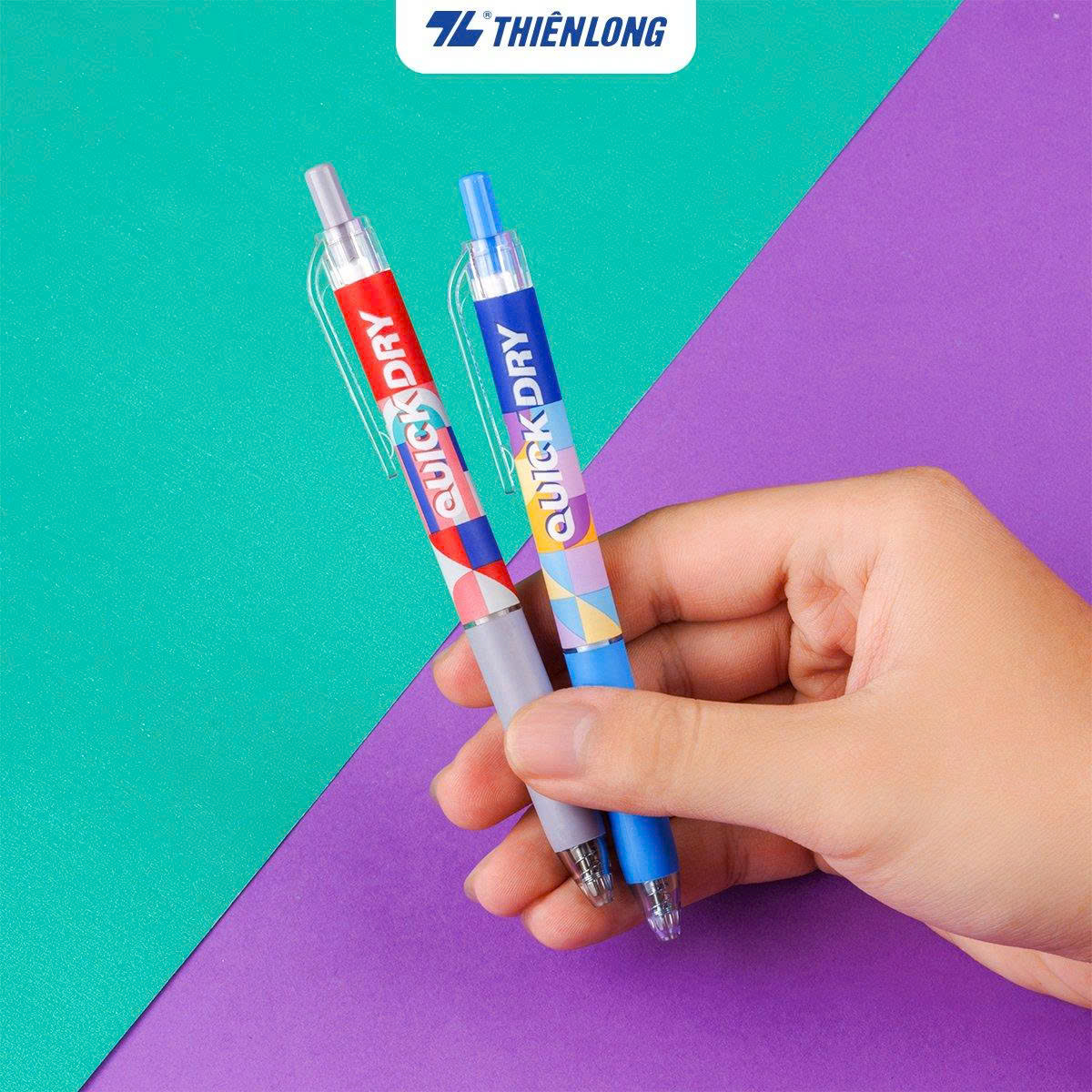 Bút gel Quick Dry Thiên Long Gel-033/V2 - Mực Xanh - Mực Khô Siêu Nhanh