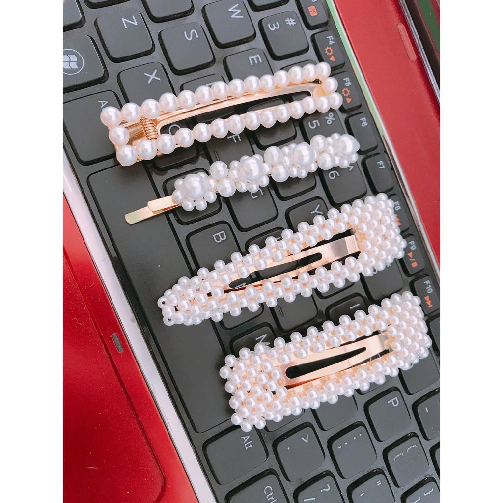 KẸP TÓC ĐÍNH ĐÁ NGỌC TRAI PHONG CÁCH HÀN QUỐC số 3 - ẢNH CHỤP THẬT