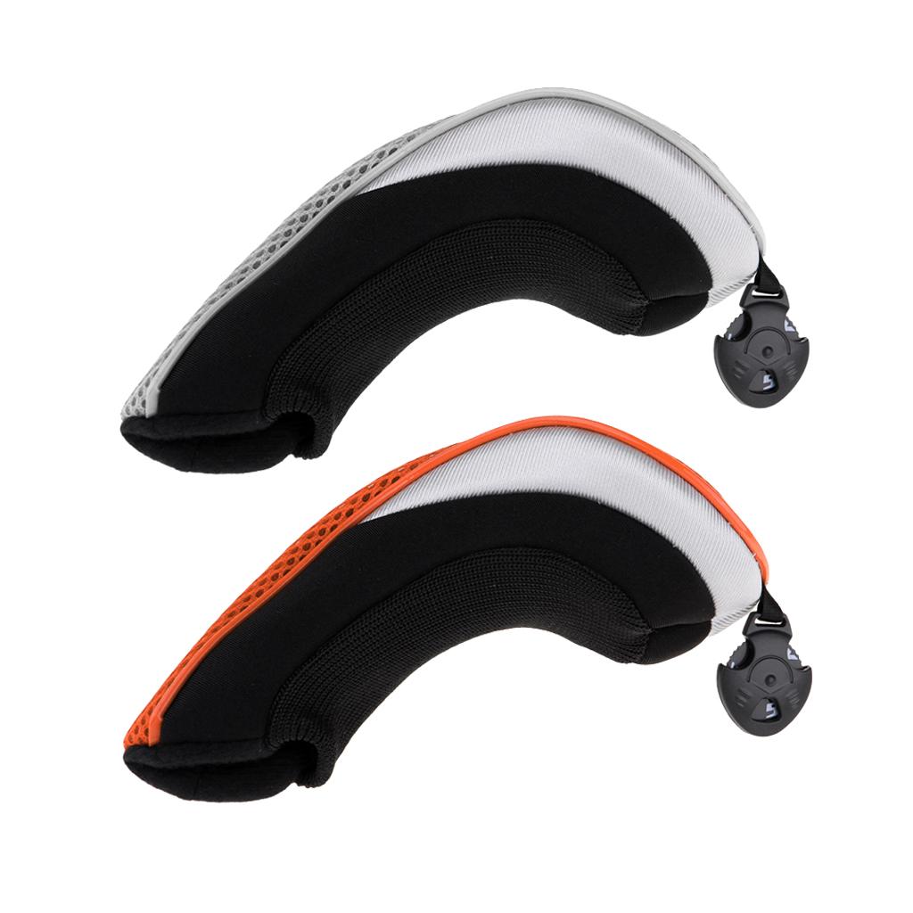 2 Chiếc Golf Lai Út Câu Lạc Bộ Cứu Hộ Đầu Bao Headcover Cam & Xám