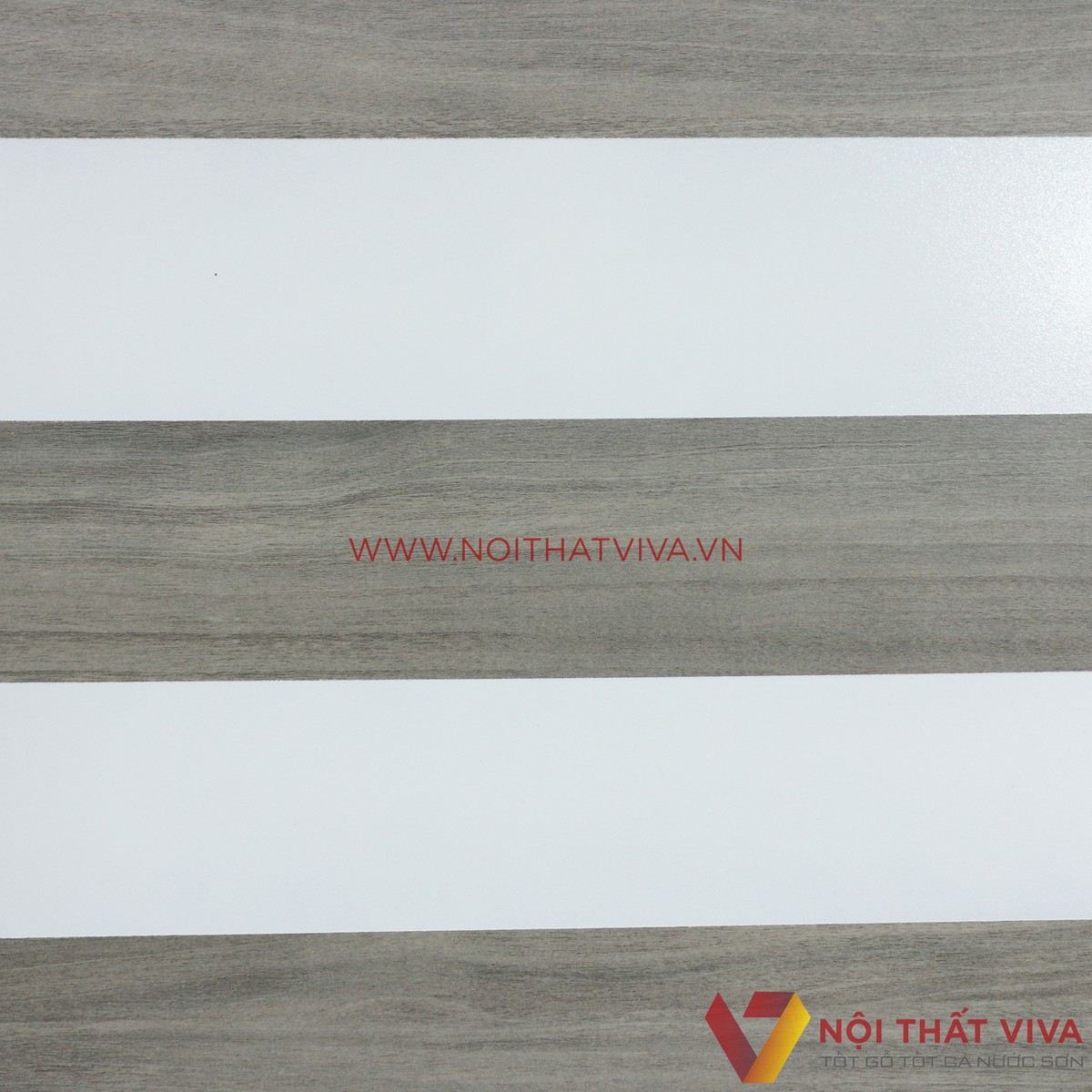 Giường Ngủ MDF Melamine Màu Xám Vân Gỗ Chỉ Trắng Có Hộc Kéo Hiện Đại