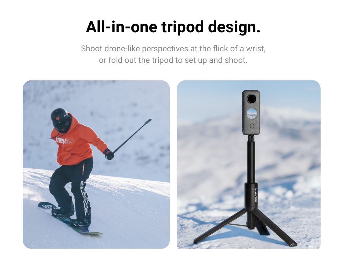 Gậy nối dài Insta360 2-in-1 Invisible Selfie Stick + Tripod - Hàng chính hãng