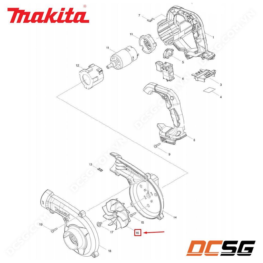 Cánh quạt 85mm cho máy thổi DUB185/ DUB186 Makita 240210-9 | DCSG