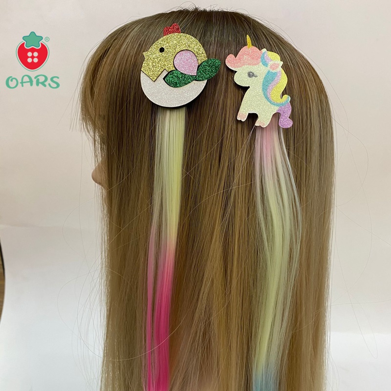 Kẹp tóc giả trẻ em - Quà tặng cho bé gái dễ thương phối nhiều màu sắc giúp tết tóc cho bé