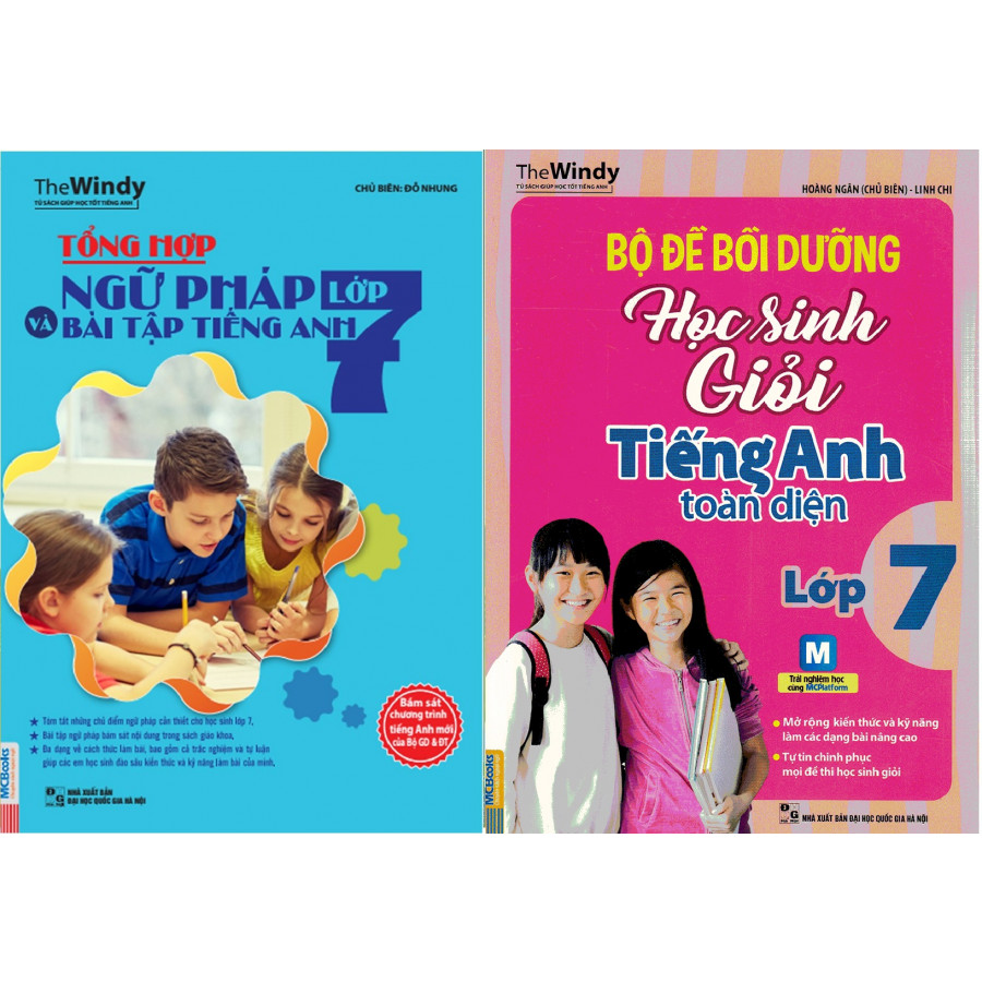 Bộ Sách Học Tốt Tiếng Anh Lớp 7 ( Tổng Hợp Ngữ Pháp và Bài Tập Tiếng Anh Lớp 7 + Bộ Đề Bồi Dưỡng Học Sinh Giỏi Tiếng Anh Toàn Diện Lớp 7 ) tặng kèm bookmark