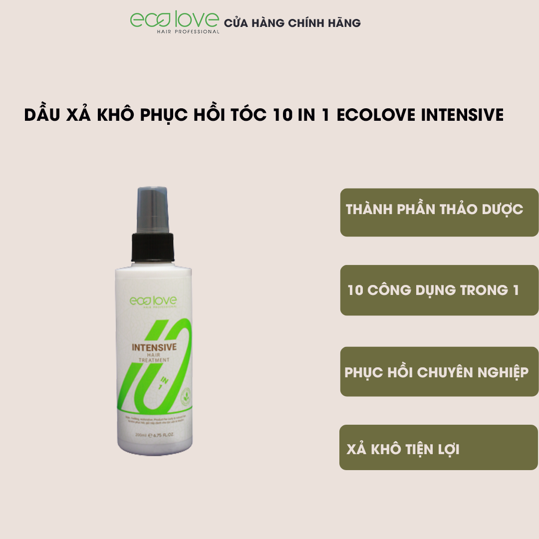 Dầu xả khô phục hồi tóc 10 in 1 Ecolove Intensive Hair Treatment 200ml